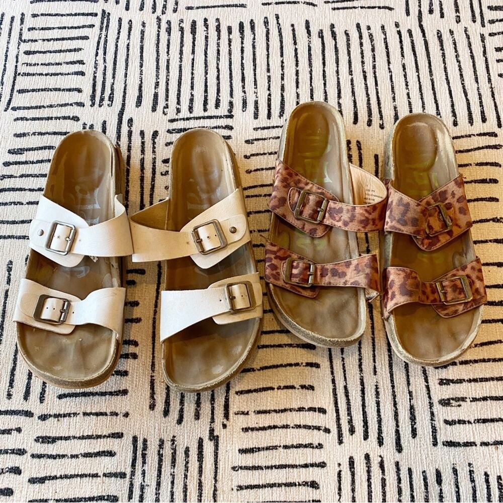 Size 11 Sandal Bundle Cheetah and White Leather